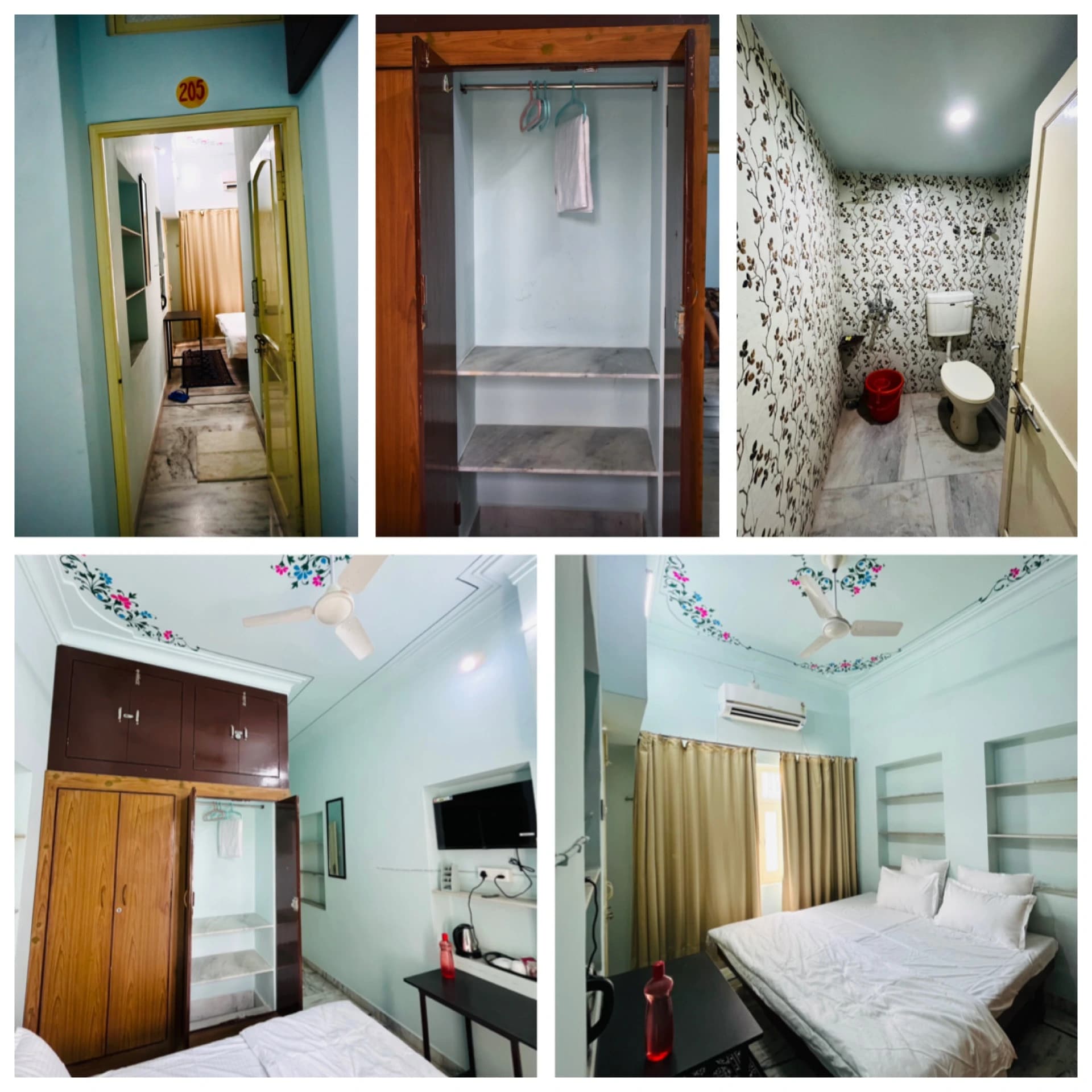 Attached bathroom and room facilities at Natraj Home Stay